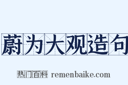 蔚为大观造句是什么意思的图片